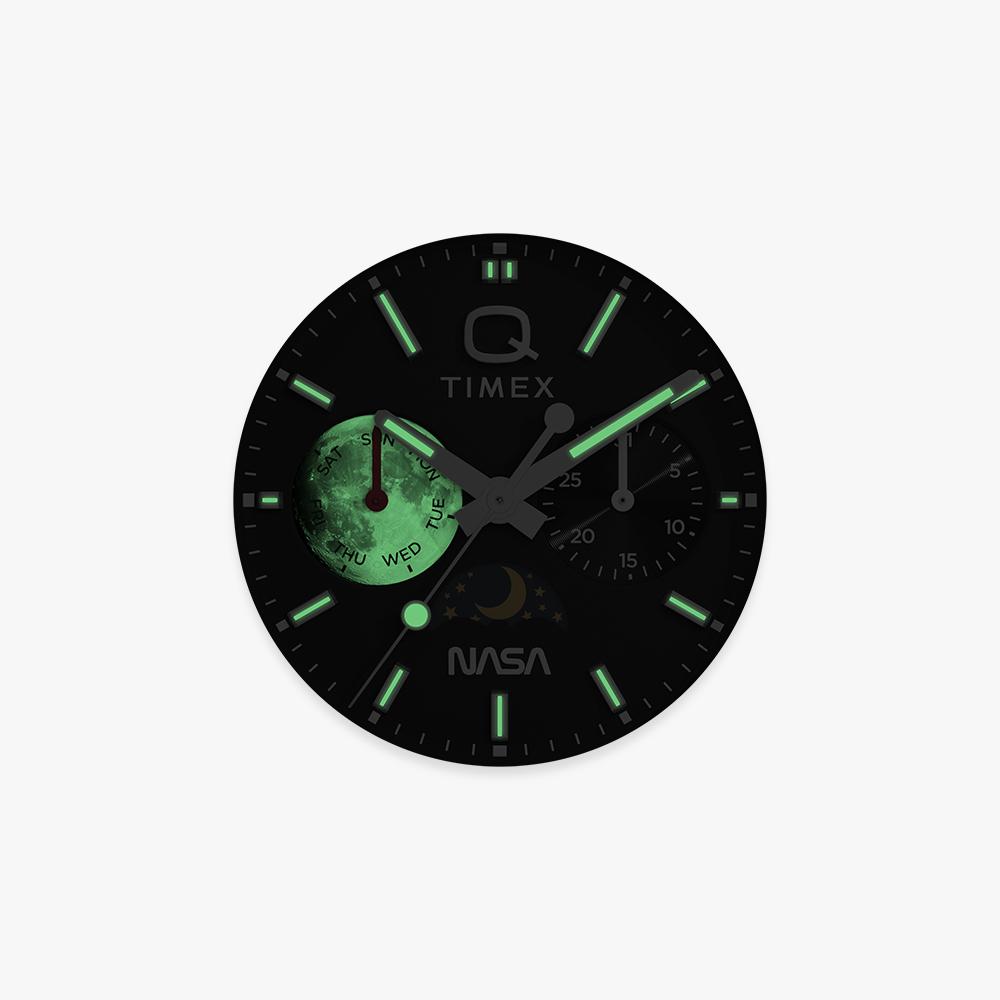 TIMEX Q TIMEX x NASA Винтажные Черные Кожаные Часы 40 мм TW2Y56800