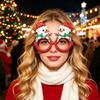 Праздничные Очки Костюмные Рождественские Очки Блестящие Вечеринки Рамки Шапка Санты Клауса Елка Снеговик Медведь Смешные Очки для Подарков Рога Оленя