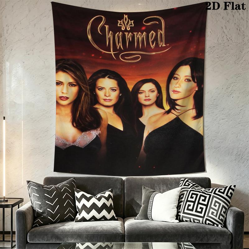 Charmed Wall Tapestry Aesthetic Wall Hanging Printed Fabric Blanket Decorative Tapestries for Bedroom Living Room Home Decor