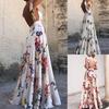 2025 Summer European & American Backless Printed Dress - Women's Sleeveless Swing Maxi Skirt