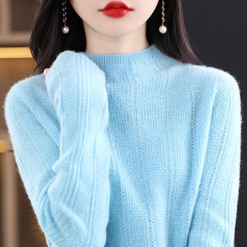 Женский кашемировый свитер Qinghe cashmere 30% кашемир 70% шерсть Женский осенне-зимний кашемировый свитер мягкий и теплый