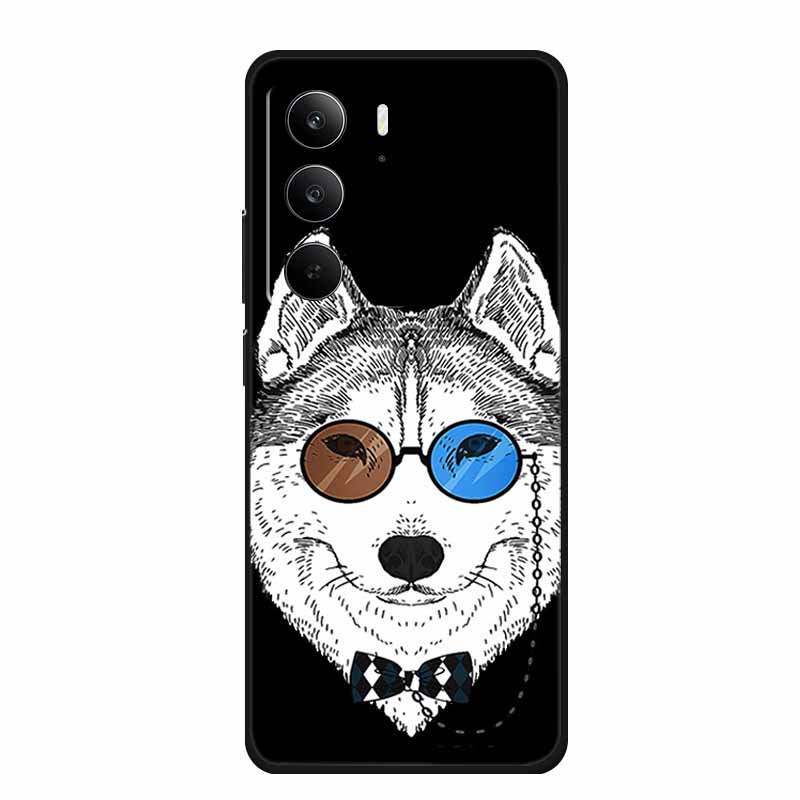Для Realme Narzo 80 Lite 5G Чехол Narzo80 Lite Чехол Мультяшный Кот ТПУ Черный Силикон Мягкий Чехол для Телефона Для Realme Narzo 80Lite Funda