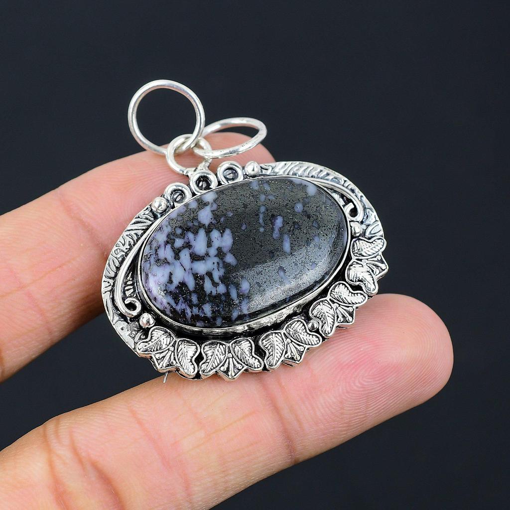 Daughters Day Sale Oval Kemmererite Stone 925 Silver Sister Boho Pendant Jewelry
