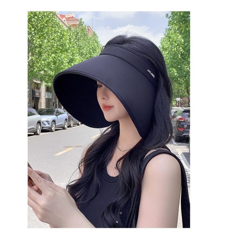 Outdoor Sun Protection Hat Women's Summer Big Brim Empty Top Sun Hat UV Protection Ice Silk Sun Hat