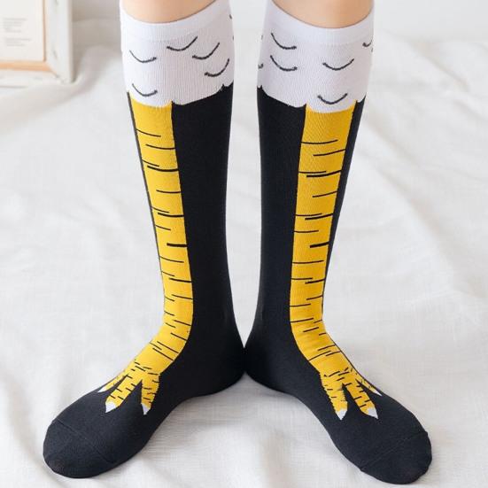 1 пара женских чулок с забавным принтом куриных лапок, одинаковых цветов, длиной до колена, эластичные, противоскользящие, мягкие, теплые, подарок на День Святого Валентина, женский зимний подарок