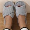Slippers for Women, Anti-slip Indoor Thick-soled Slippers for Autumn and Winter, Home Cotton Slippers with Exposed Toes