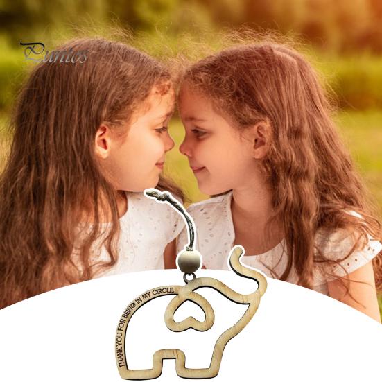 Украшение в виде слона дружбы, деревянное подвесное украшение в виде слона с картой-рассказом, подвеска в виде слона, подарок сестринству дружбы для женщин, лучшее племя