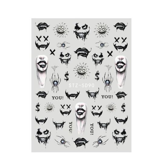 1 Sheet Nail Wing 5D Eye Halloween Dark Devil's Stickers Sky Safe Stunning Nail