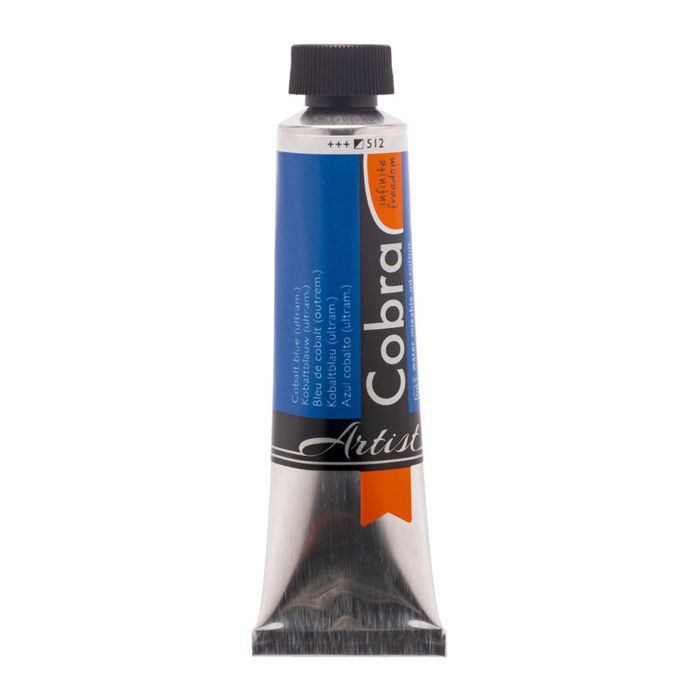Peinture à l'huile - Cobra - Bleu Cobalt (Outremer) - Tube 40ml - Watermixable - Adultes