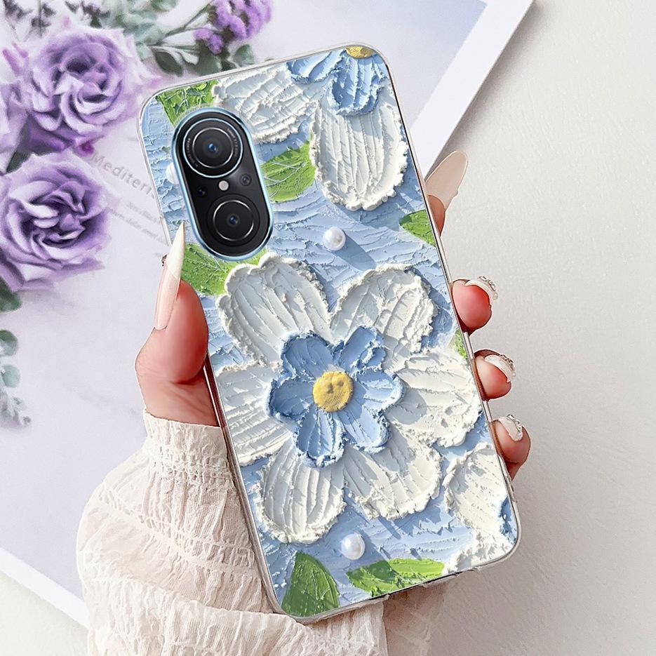 Чехол для Huawei Nova 9 SE Чехол Nova9 Pro Роскошный с рисунком цветов Мягкий тонкий чехол для телефона для Huawei Nova 9 Pro Nova9 SE Fundas Сумки