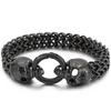Браслеты в стиле стимпанк-рок с черепом для мужчин из нержавеющей стали, байкерские украшения в виде скелета, мужской браслет, массивный подарок на день рождения для мальчиков