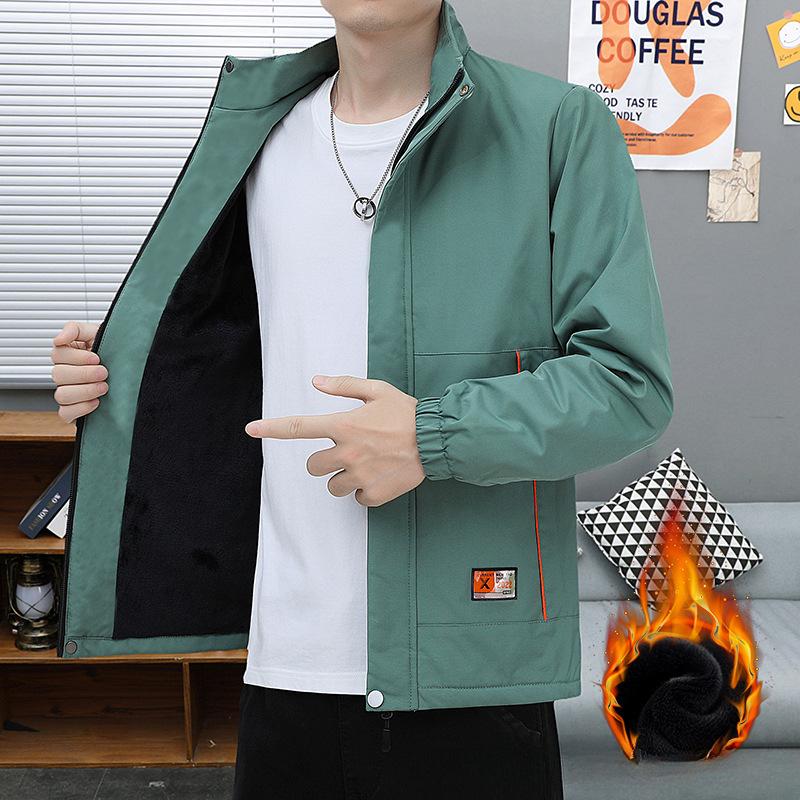 Верхняя одежда Куртка с воротником-стойкой Бейсбольный костюм Утепленная куртка Мужская осенне-зимняя повседневная куртка с хлопковой подкладкой