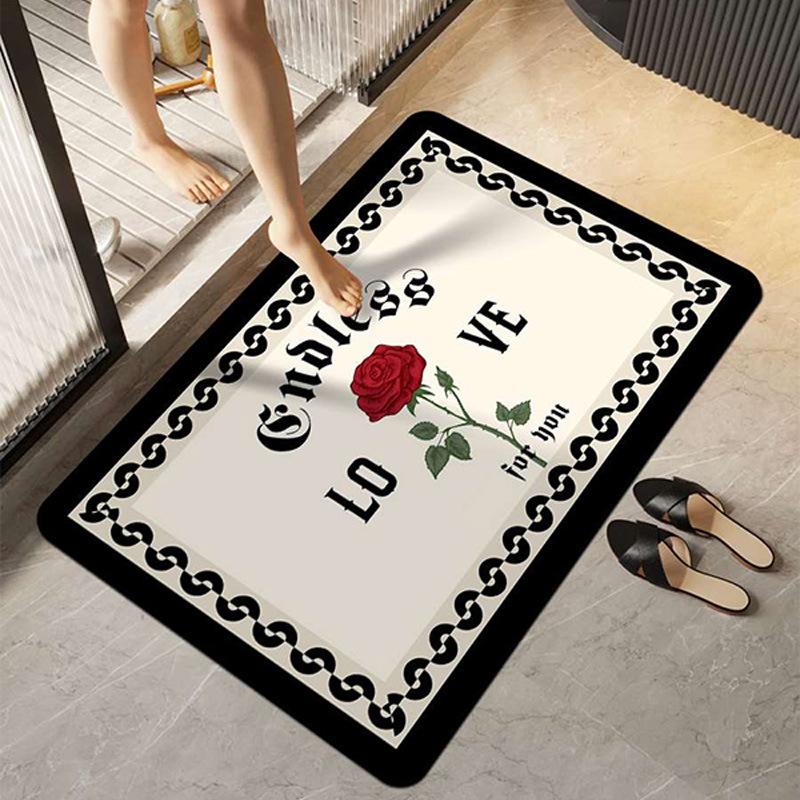 Diatom Mud Bathroom Floor Mat Toilet Door Absorbent Quick-drying Non-slip Mat Toilet Kitchen Floor Mat Carpet Soft Mat