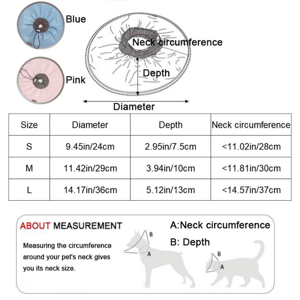 Anti Biting Pet Elizabethan Collar Anti-licking Cat Protective Collar  Neck Recovery