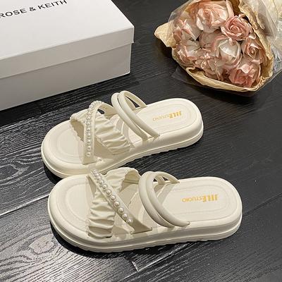 Женские сандалии на платформе, уличные нескользящие тапочки, летняя новая женская пляжная обувь, тапочки на плоской подошве, дизайнерская обувь для женщин, роскошь 2024 г.