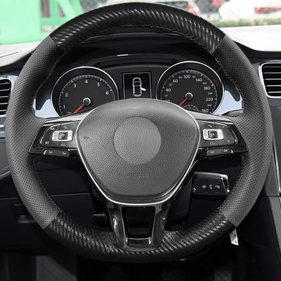Отделка накладки на руль автомобиля из карбона + перфорированной кожи для VW Golf 7 MK7 Passat B8 Polo Tiguan Touran Jetta Crafter Sharan