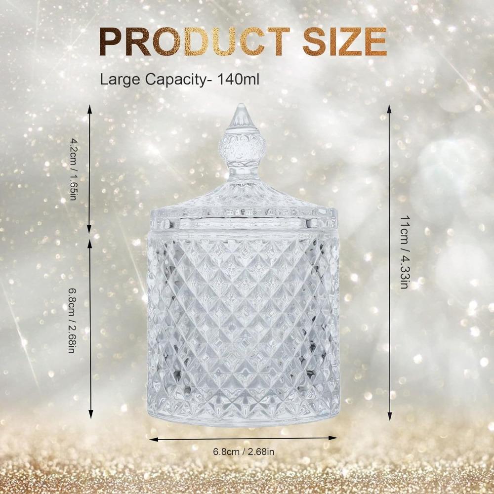 Glass Jar Candy Jar Yurt Roman Jar Tinkerbell Cover with Lid Glass Candle Holder Handmade DIY Candle Cups