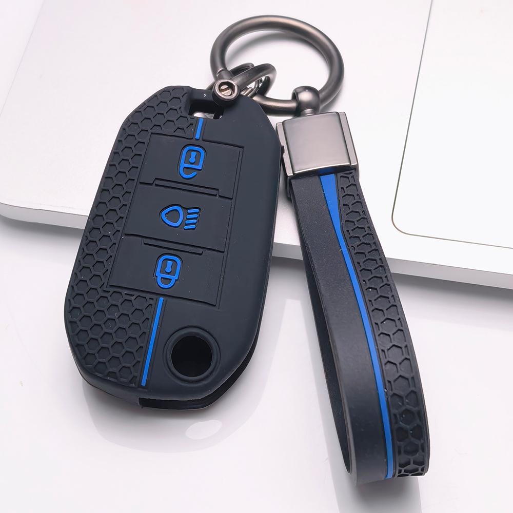 Чехол для брелока для Peugeot 3008 5008 208 301 308 C1 C2 C3 с брелоком, поверхность устойчивая к царапинам, ударопрочная конструкция, текстура с мягким захватом