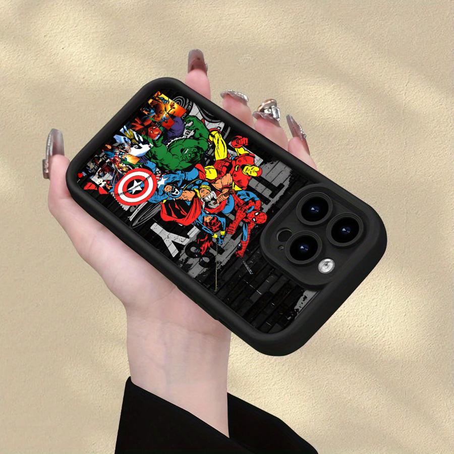 Чехол для iPhone 17 Air XR 15 16 14 Plus 13 12 11 Pro Max XS Max 16e Мягкий корпус Marvel S Человек-паук И Халк