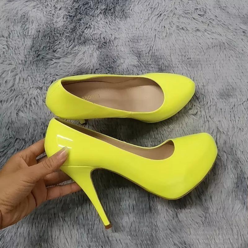 Новые женские туфли-лодочки осенние туфли с круглым носком на высоком каблуке модные сексуальные туфли на каблуке 12 см на банкетной платформе туфли-шпильки свадебные туфли для выпускного вечера больших размеров