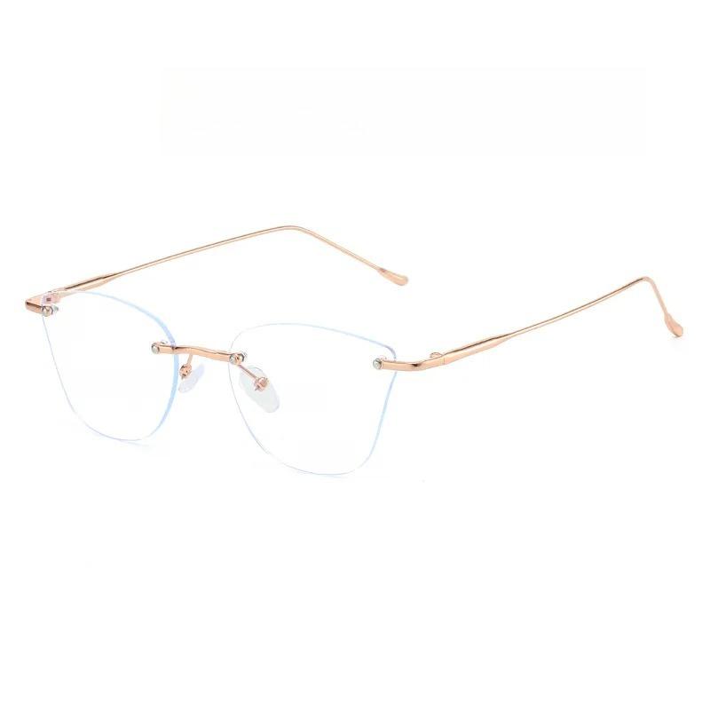 New Frameless Bevel-Cut Anti-Blue Light Myopia Glasses Ultra-Lightweight And Comfortable Multi-Functional Eyeglasses 0 To -4.0