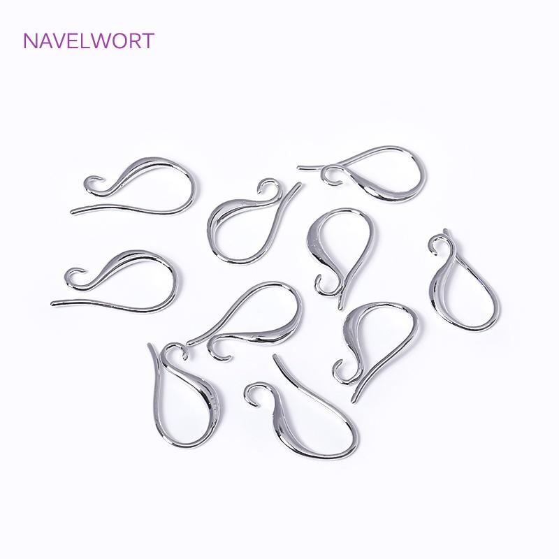 18K Gold Plated Ear Wire DIY Earrings Jewelry Accessories With Outside Loop Rhodium Plated Earring Hooks Earwire Fittings