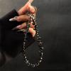 Glitter Crystal Bead Keychain Transparent Phone Lanyard Wrist Crystal Chain  for Women Girls