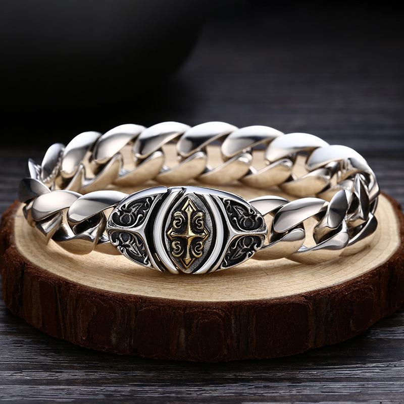 JMXD-Высококачественный мужской персонализированный панк-простой глянцевый браслет на танк, хипстерский хип-хоп серебряная цепочка в подарок