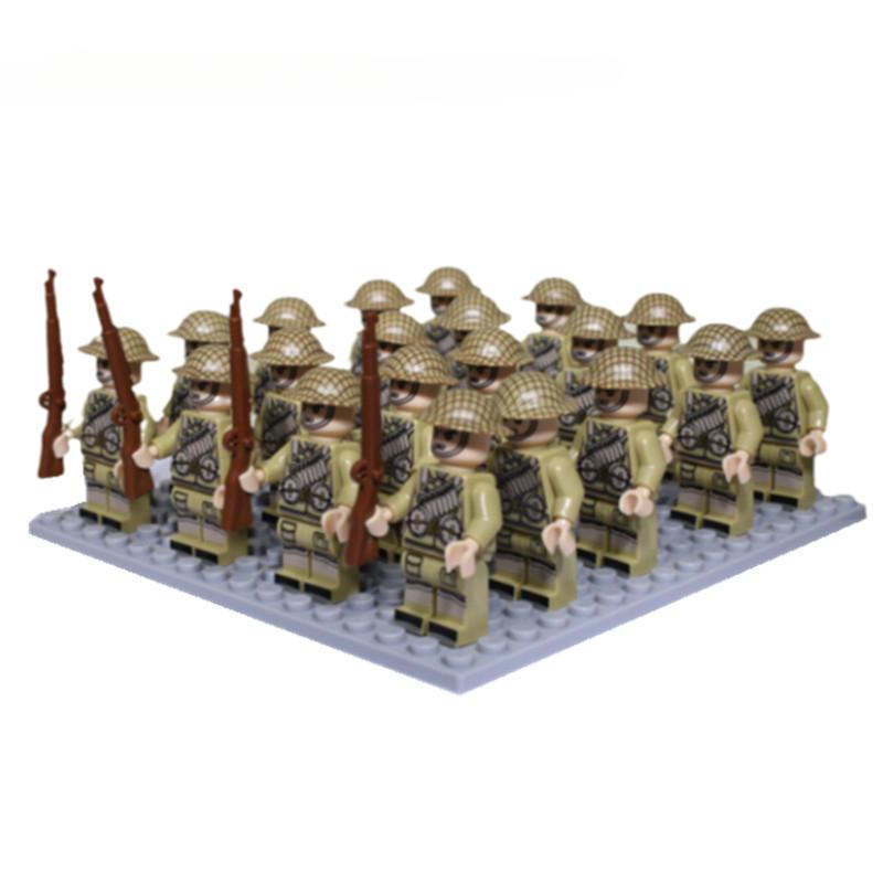 Военная фигурка, детские строительные блоки в серии «Солдаты Второй мировой войны», игрушки для мальчиков, головоломка с оружием, игрушка в подарок