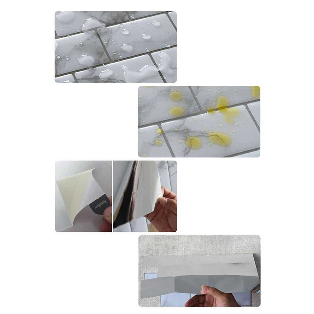 Самоклеящиеся 3D Стерео Настенные Наклейки Дизайн под Кирпич Маслостойкие Настенные Декали для Фартука Влагостойкие Водонепроницаемые