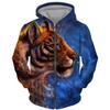 Spring Autumn Men's Zipper Hoodie Sweatshirts 3D Animal Lion Beast Printing Hooded Pullover Fashion Jacket Casual Sportswear