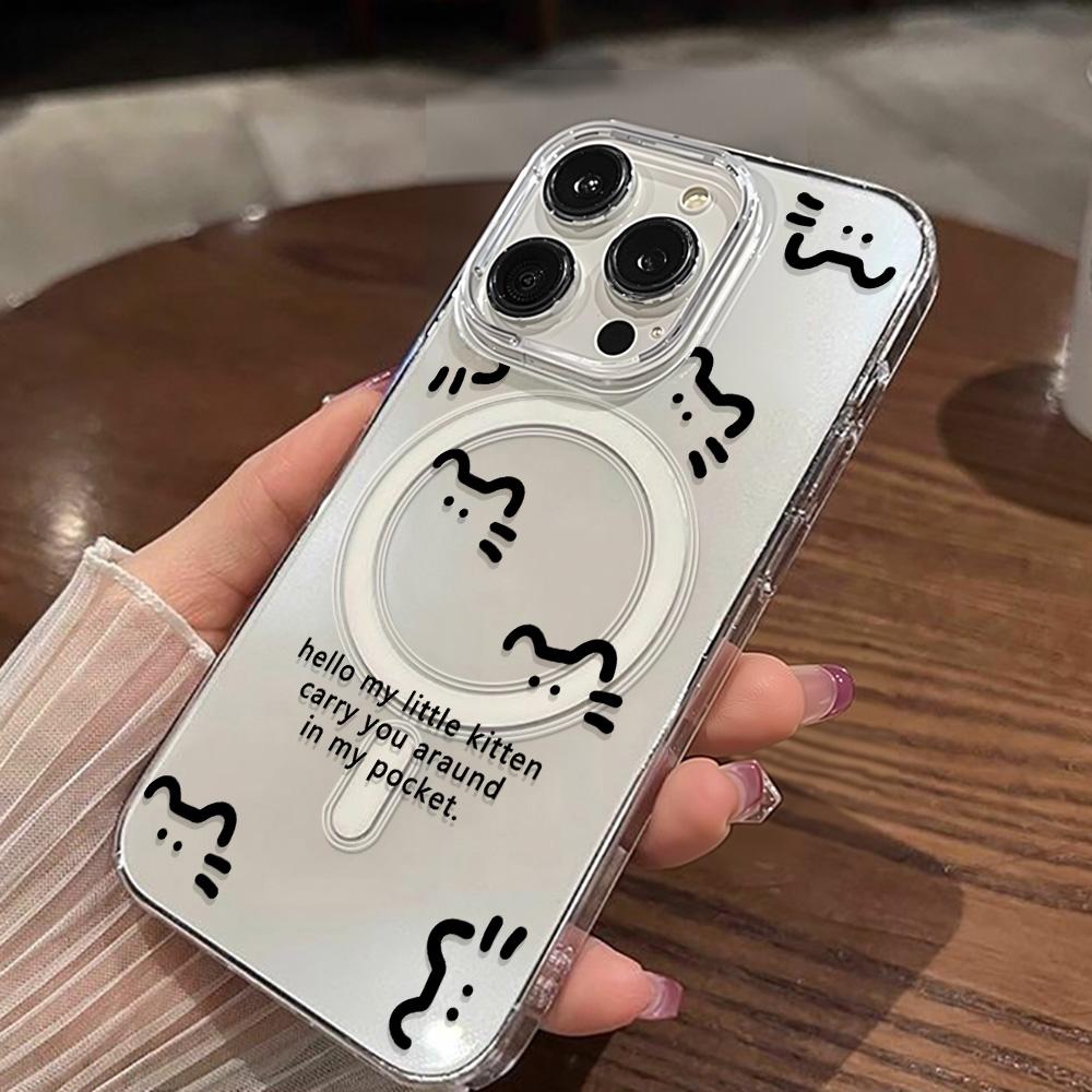Магнитный чехол для телефона для iPhone 12 14 16 17 Pro 17 16 15 14 13 12 Pro Max 12 13 14 15 16 Высококачественный противоударный чехол Полная защита Милый стиль