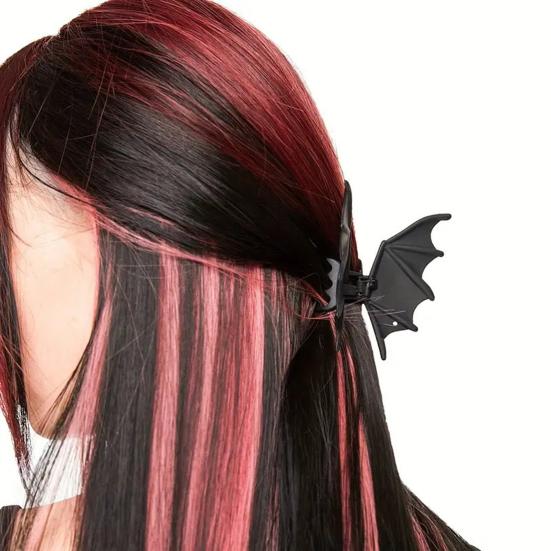 1/2Pcs Gothic Style Bat Hair Claw Spooky Goth Bats Wings Hairpin Women Halloween Metal Hair Accessories
