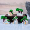 Mini Landscape Artificial Rockery with Moss DIY Garden Decor Creative Ornamental Display Figurines for Home Entrance Desk Decor