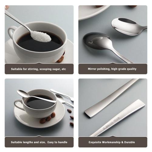AOOSY 13cm Coffee Spoon, 3 Demitasse Spoons, Approximately 1mm Thick Stainless Steel, Comfortable To the Touch, Dessert Spoon, Teaspoon, Tea, Yogurt,