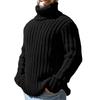 High-neck Sweater Men's Solid Color Slim-fit Knitted Top 2025 Autumn New Style