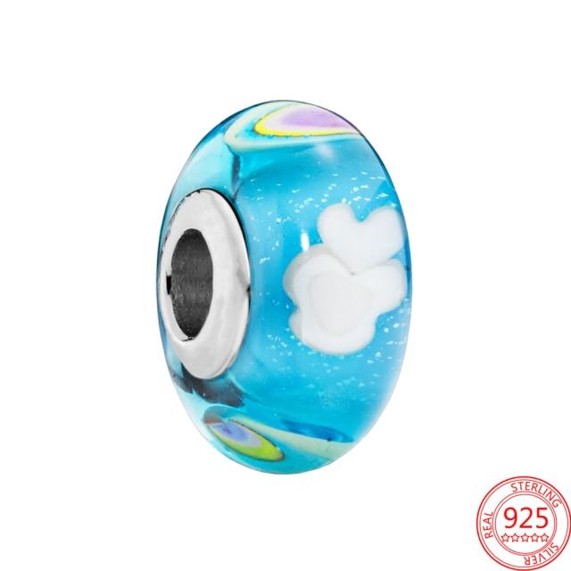 925 Sterling Silver Glass Beads Charms for Jewelry DIY Making Fit Original Bracelets Bangles for Women Gift