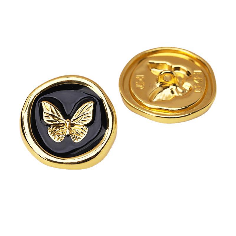 10pcs Beautiful Butterfly Buttons 15/18/23mm Fashionable Metal Shank Buttons Apparel Sewing Accessories