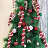 Christmas Candy Canes Hanging Ornaments White Red Lollipop Glitter Xmas Tree Rattan DIY Decoration Navidad Noel New Year Decors