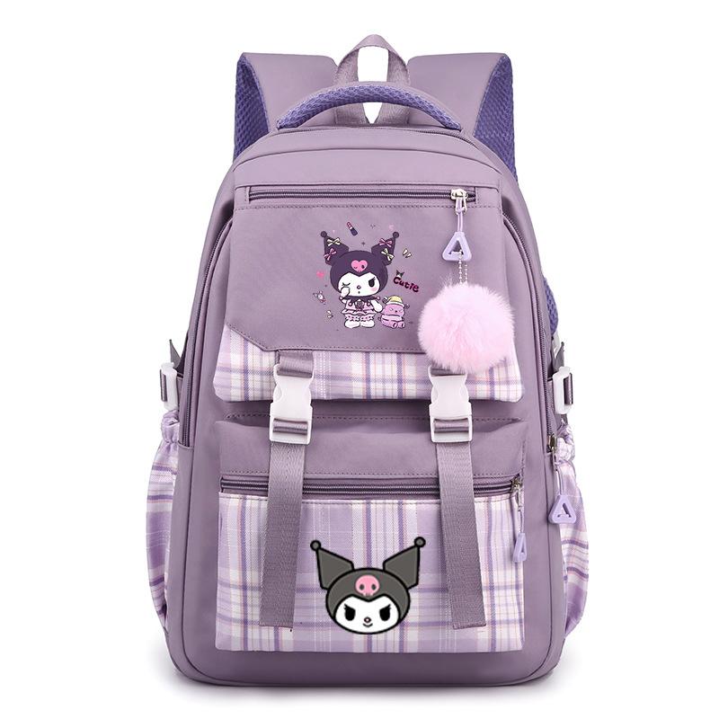 Cartoon Pattern College Style Backpack Large Capacity Junior High School High School Student Cute Style Schoolbag
