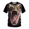 Summer Comfortable Creative Fun Snakehead 3D Digital Printed Loose Casual Men's Short Sleeve Round Neck T-shirt
