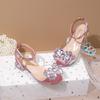 Girls Flat Sandals 2026 Fairy Style Rhinestone One-Buckle Princess Shoes Daily Outdoor Casual