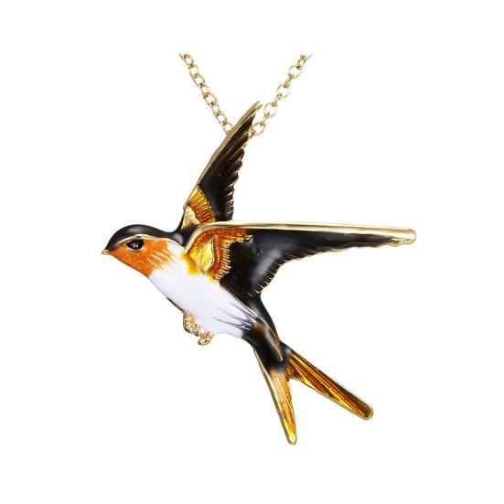 Yousheng Brooch Pin Colorful Enamel Swallow Design Brooch Sweaters Necklace Decorative Sweaters Hats Bags Clothing Brooch