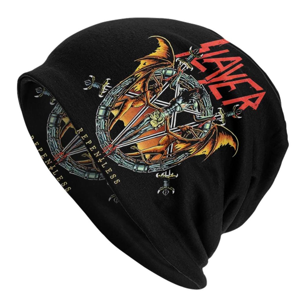 Custom Heavy Metal Rock Slayers Logo Bonnet Hat Knit Hats Unisex Women Hip Hop Unisex Band Winter Warm Beanies Cap