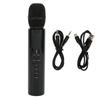 Bluetooth Handheld Microphone Noise Reduction Stereo Wireless Karaoke Mic with Recording for Smartphone PC Black