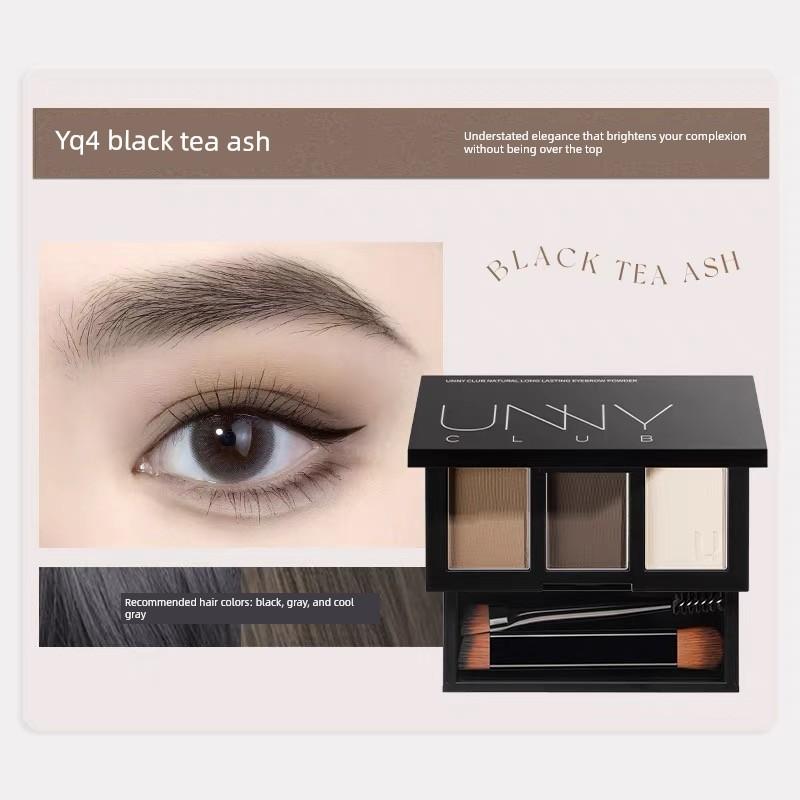 Olive Skin Mom Raw Meat Pink Crouching Silkworm Plate! Unny Tri-Color Eyebrow Powder Plate Waterproof Sweat-Proof Discoloration Resistant Repair