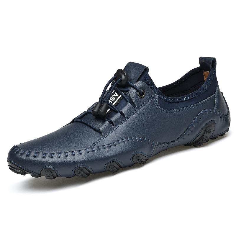 Genuine Leather Casual Men Loafers Comfortable Slip On Moccasins Flats Soft Daily Walking Driving Shoes