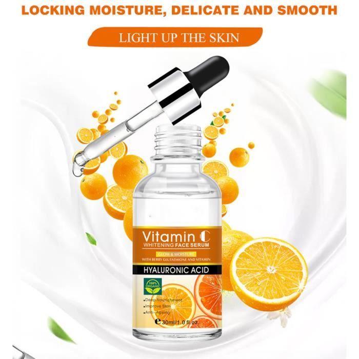 Fdit Sérum VC Disaar 30ml Sérum de Vitamine C Rétrécissement des Pores Sérum Visage Éclaircissant Hydratant