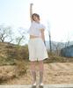 Wioi Lace Check Half Pants_White