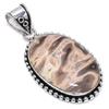 Natural Plume Root Jasper Gemstone 925 Sterling Silver Pendant 2.32" m2E35